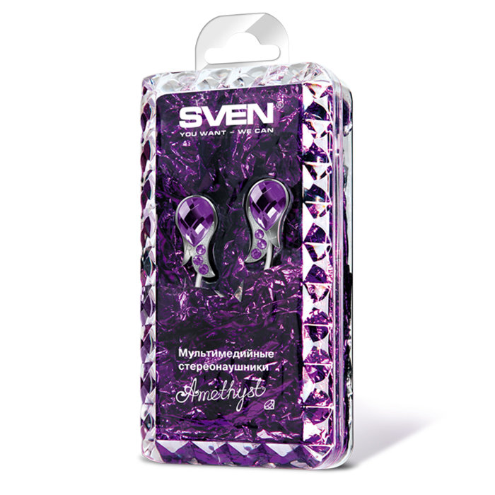 Наушники MP3 SVEN SEB AMETHYST фиолетовая со стразами