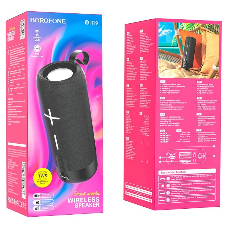 Колонка Bluetooth BOROFONE BR19 Euphony, черная
