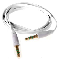 AUX кабель 3,5 * 3.5 плоский белый