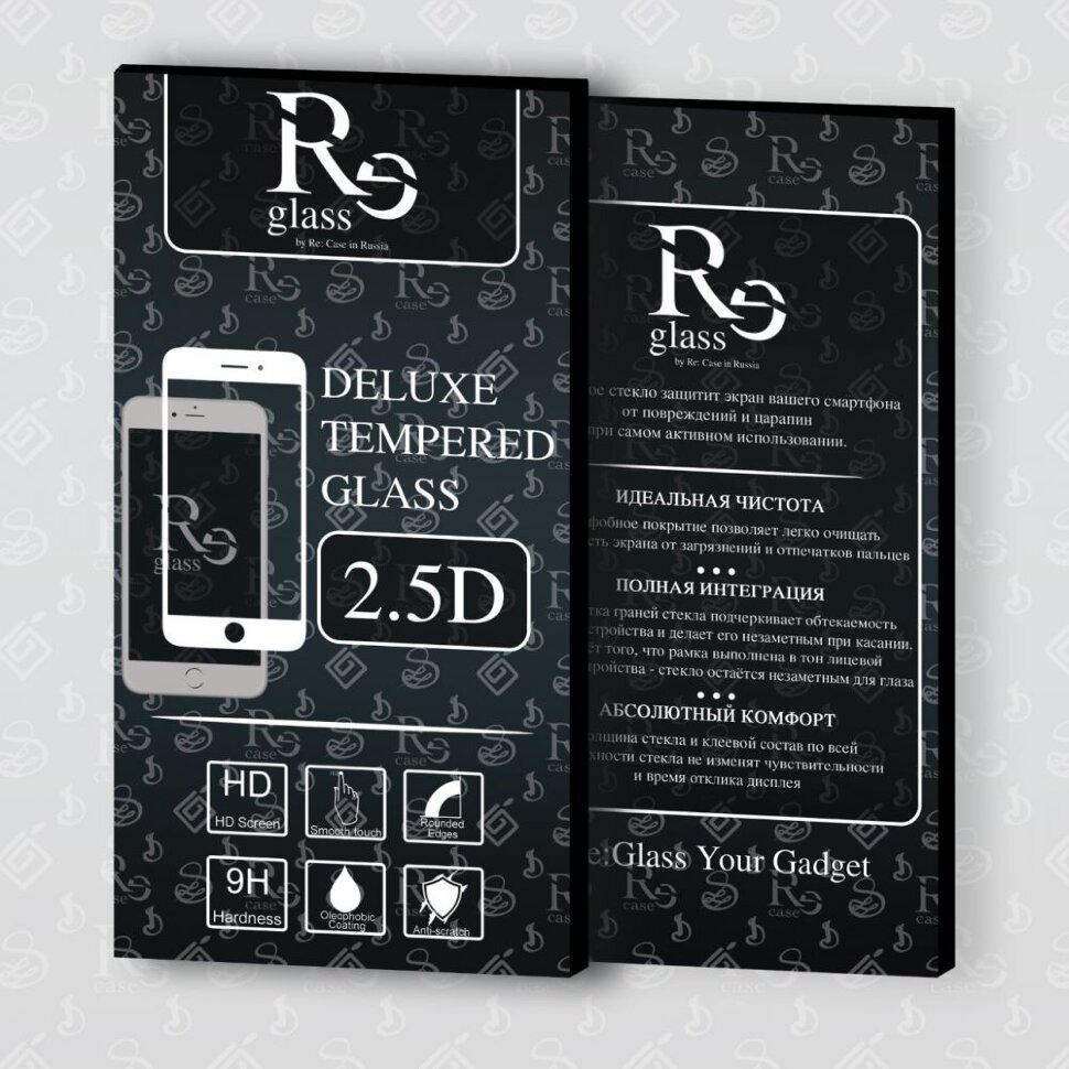 Стекло 2,5D "Full glue" с рамкой для Samsung A315/A325 Galaxy A31/A32 черное, Re:Glass