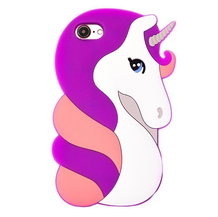 1.Накладка Единорог IPhone 7 фиолетовая
