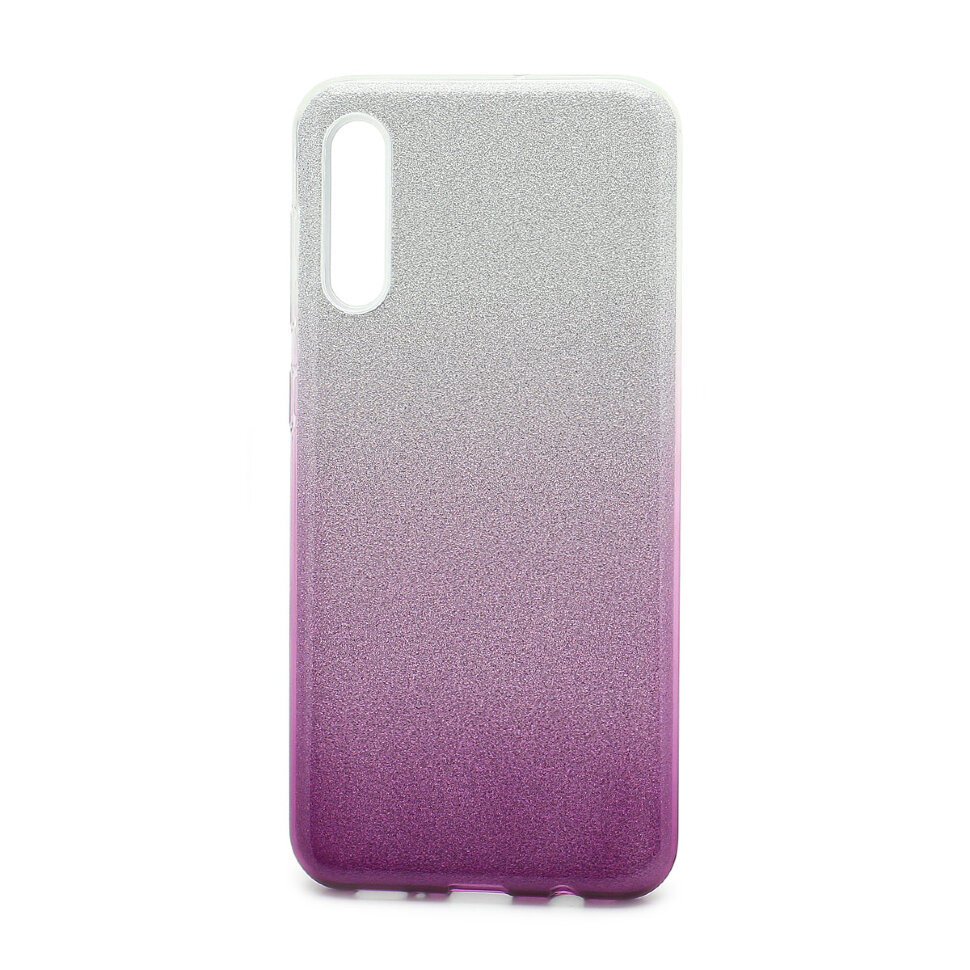 Накладка SC097 БЛЕСТКИ градиент 3в1 Samsung A505 Galaxy A50 (purple/silver)