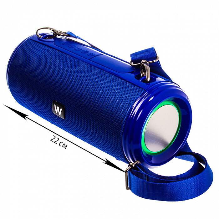 Колонка WALKER WSP-140, Bluetooth, 5Вт*2, с подсветкой, синяя (повреждена упаковка)