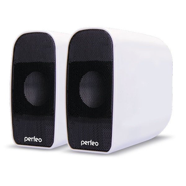 Колонки для компьютера Perfeo PF-053 Rondo 2.0, USB, белые