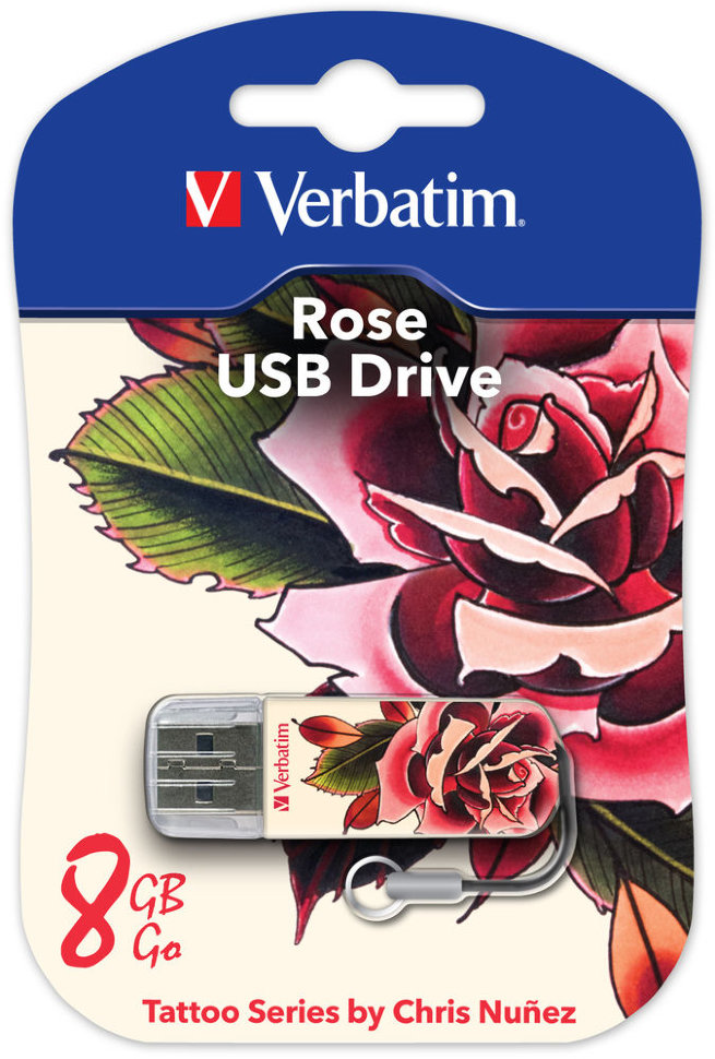 Verbatim USB 8GB Mini Tattoo ROSE