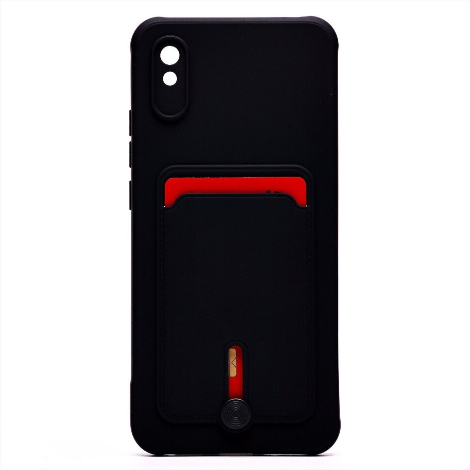 Накладка SC304 Xiaomi Redmi 9A с визитницей (black)