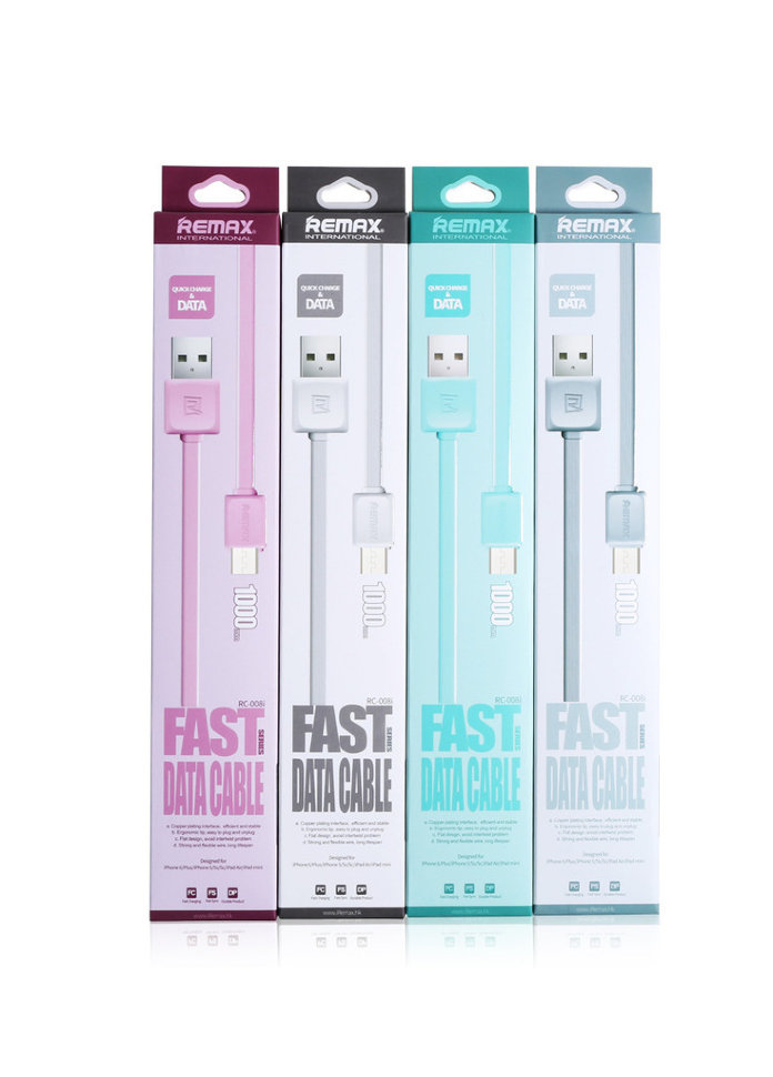 Кабель USB - MicroUSB REMAX Fast Data RC-008m розовый