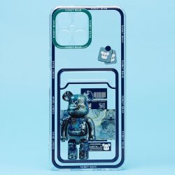 Накладка SC281 Huawei Honor X8 с визитницей прозрачная с рисунком (003)