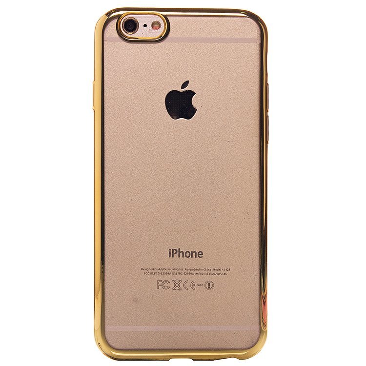 Накладка силиконовая прозрачная IPhone 6 Plus ОБОДОК золотой