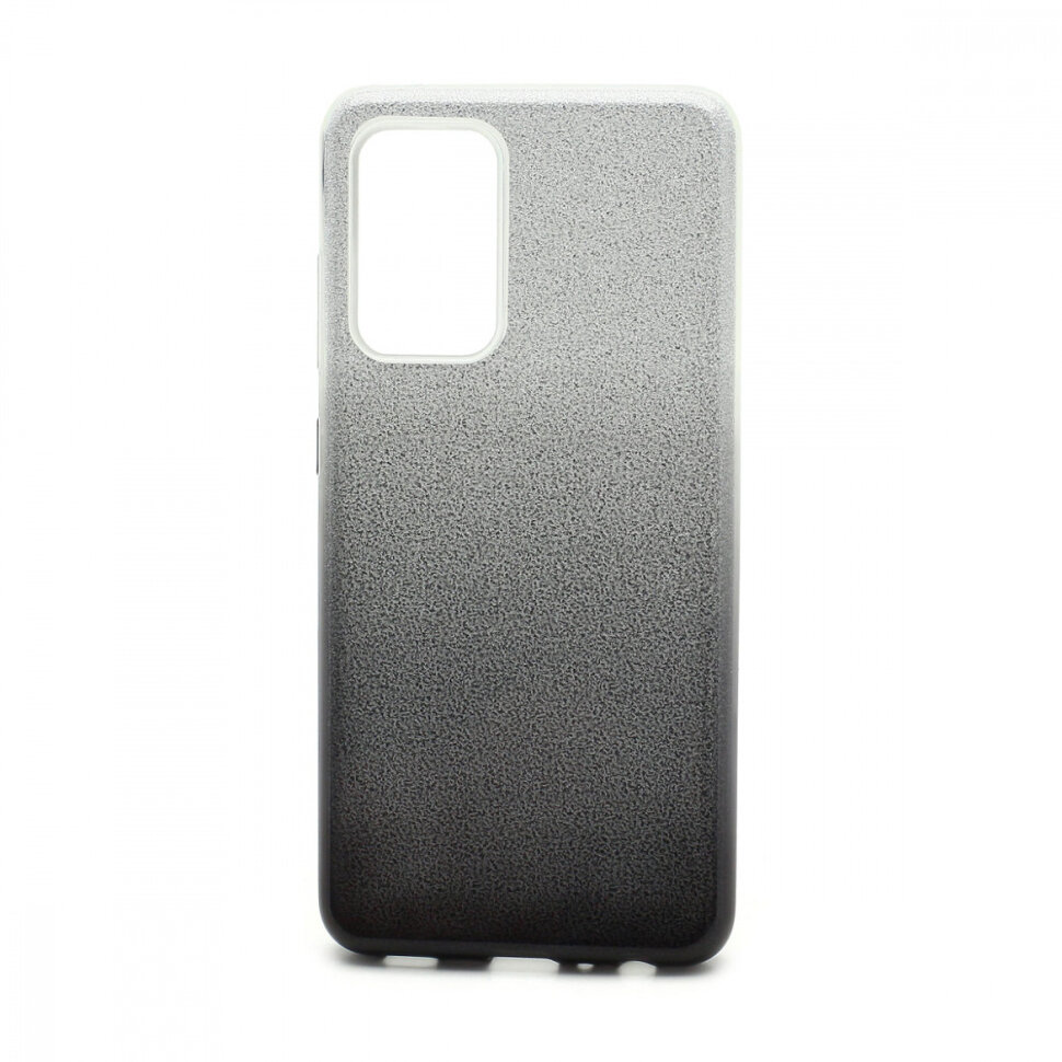 Накладка SC097 БЛЕСТКИ градиент 3в1 Samsung A525 Galaxy A52 (black/silver)