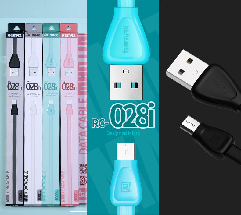 Кабель USB - MicroUSB REMAX Martin Cable RC-028m голубой