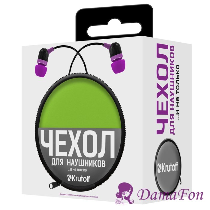 Чехол Krutoff для наушников, зеленый