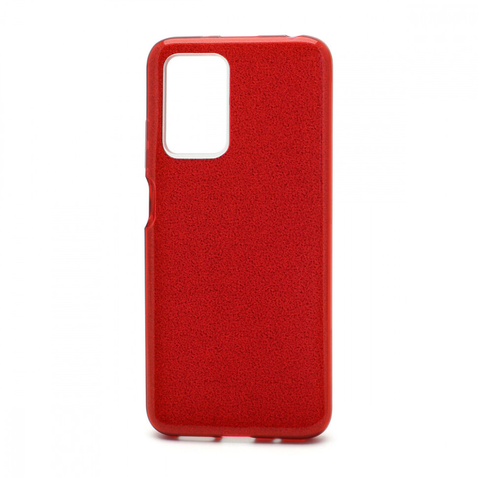 Накладка SC097 БЛЕСТКИ 3в1 Xiaomi Redmi 10 (red)