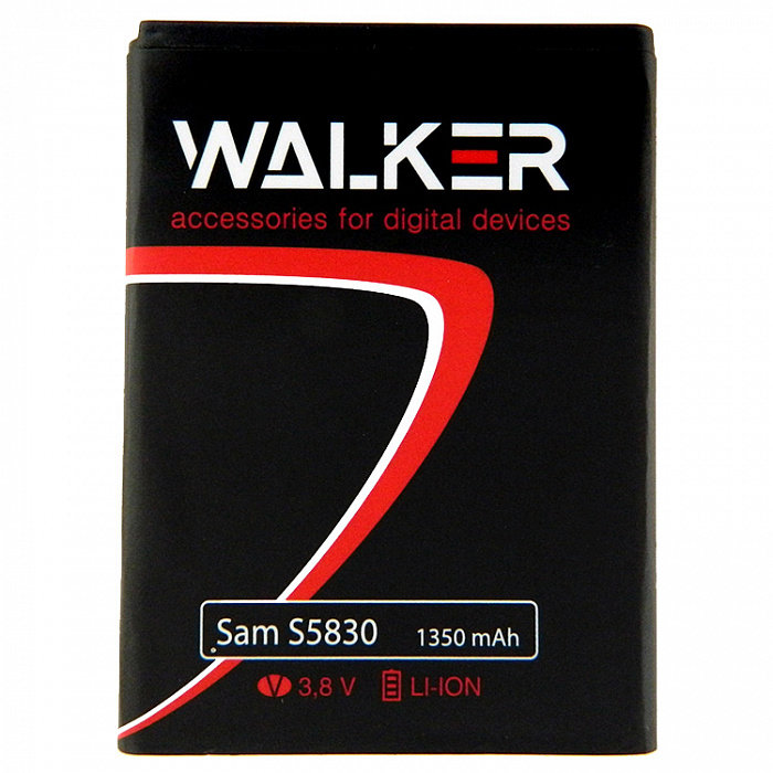 АКБ WALKER Samsung S5830/S5670/S7250 EB494358VU 1350 mAh