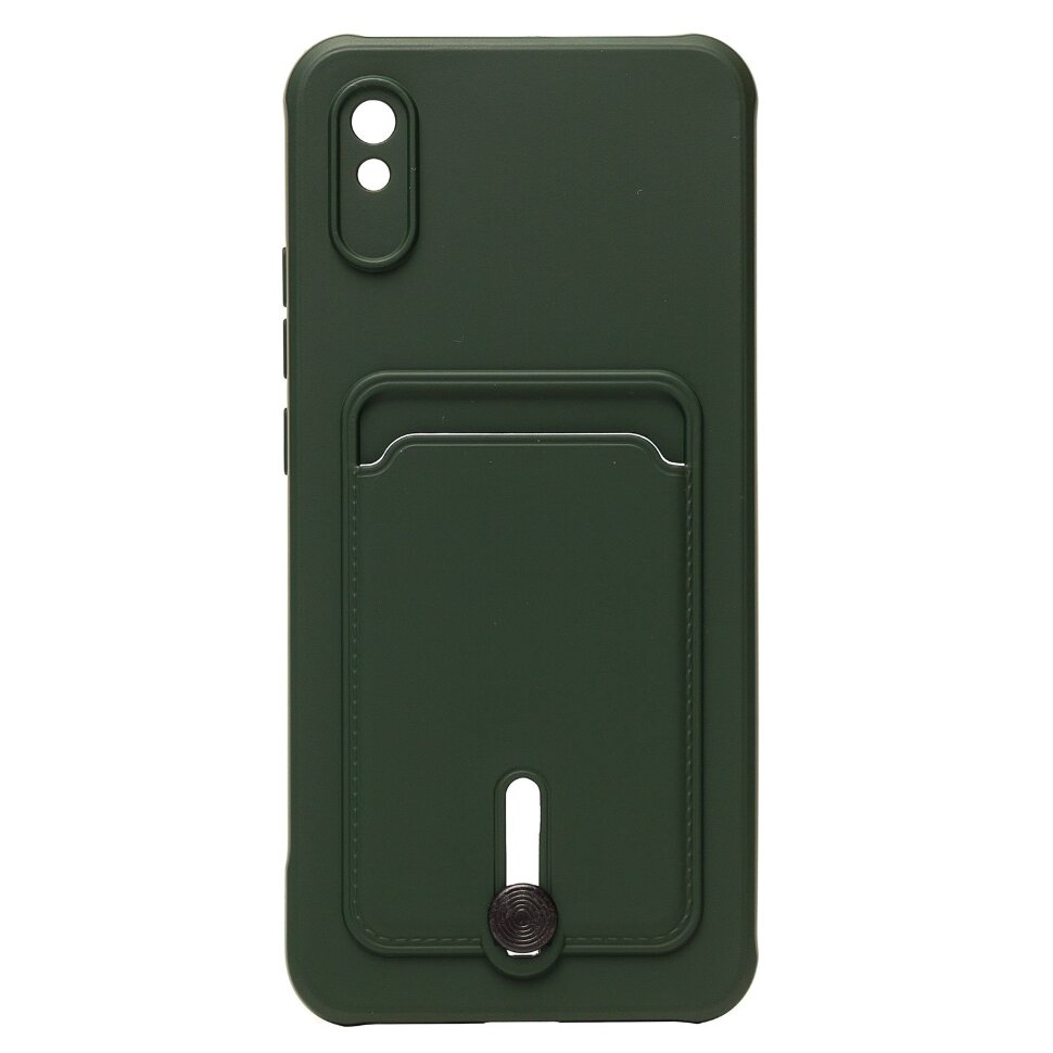 Накладка SC304 Xiaomi Redmi 9A с визитницей (dark green)