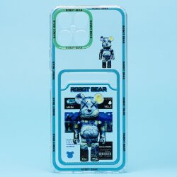 Накладка SC281 Huawei Honor X8 с визитницей прозрачная с рисунком (005)