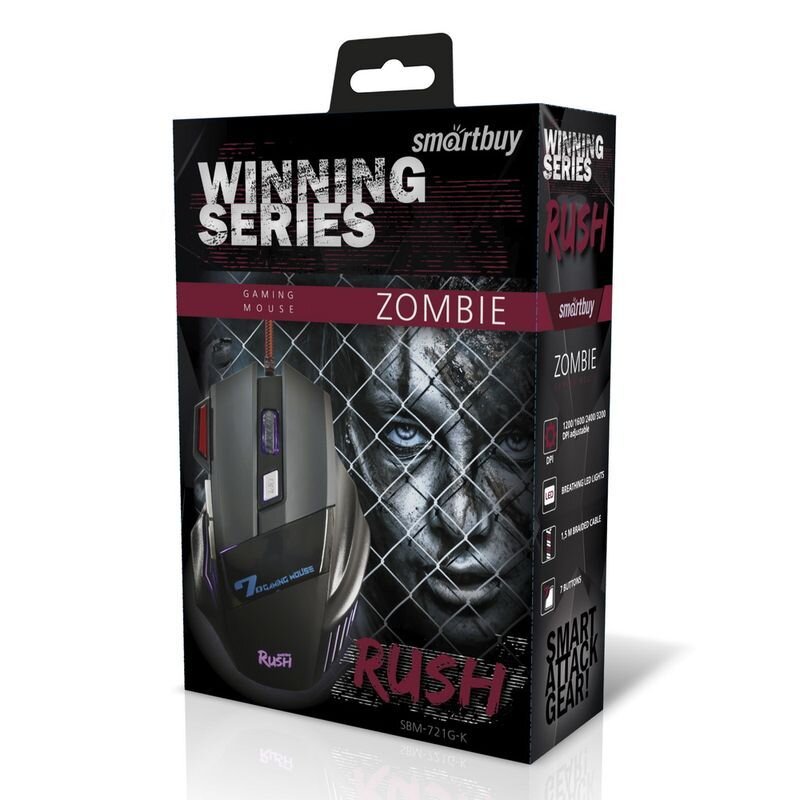 Мышь игровая Smartbuy 721 (SBM-721G-K) проводная, черная