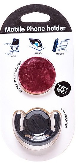 Держатель для телефона POPSOCKETS+Popclip с доп.держателем Металлик красный