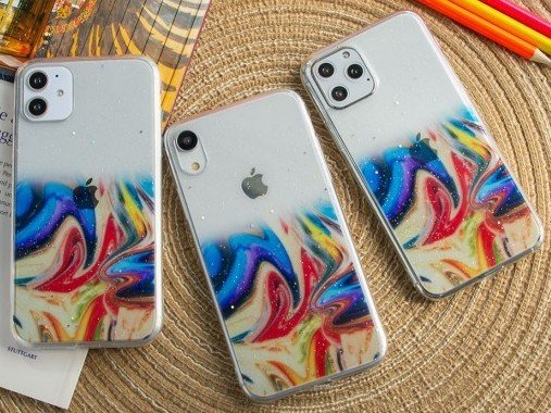Накладка ПАЛИТРА Xiaomi Redmi Note 9, красно-синяя