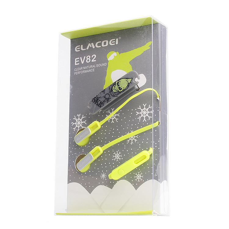Гарнитура MP3 Elmcoei EV82 с кнопкой ответа зеленая