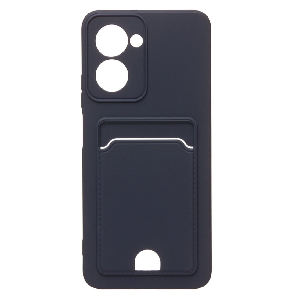 Накладка BUTTON Xiaomi Redmi 13C/Poco C65, с визитницей, темно-синяя