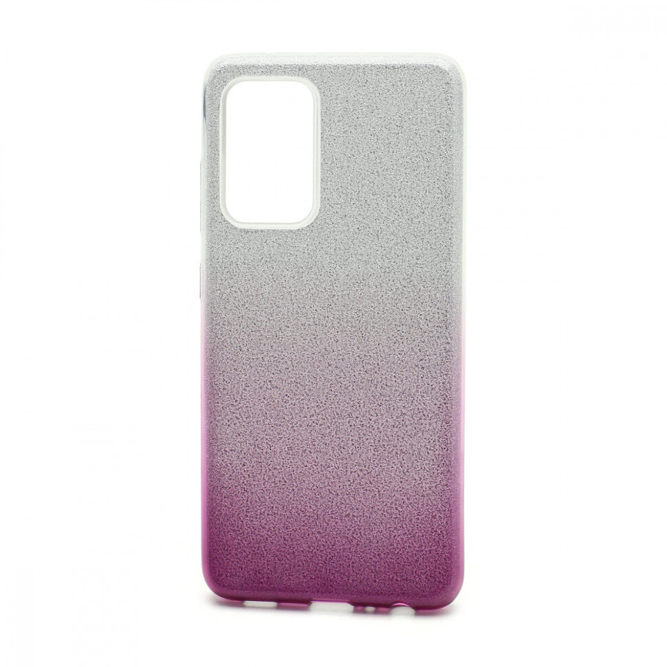 Накладка SC097 БЛЕСТКИ градиент 3в1 Samsung A525 Galaxy A52 (purple/silver)