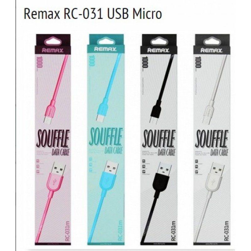 Кабель USB - MicroUSB REMAX Souffle RC-031m синий