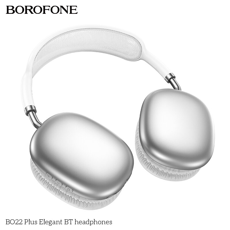 Гарнитура Bluetooth  BOROFONE BO22 Plus bluetooth 5.4, полноразмерная, серебро