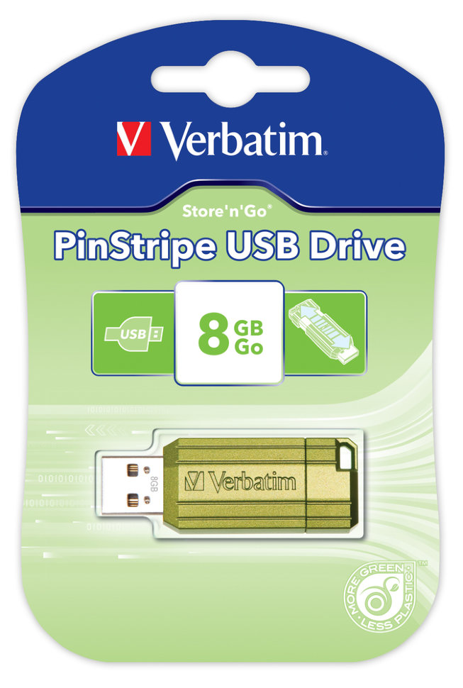 Verbatim USB 8GB PinStripe Eucalyptus Green