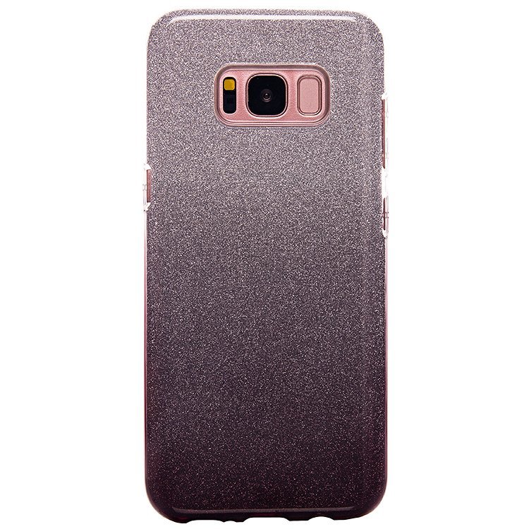 Накладка SC097 Градиент БЛЕСТКИ 3в1 Samsung S8 (black/silver)