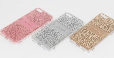 Накладка БЛЕСТКИ Листья IPhone 7 серебро