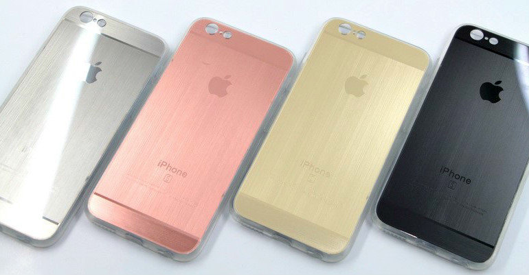 Накладка силиконовая Metallic IPhone 4 розовое золото