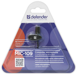 Микрофон Defender MIC-109 1.8м, на прищепке черный