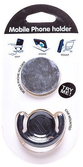 Держатель для телефона POPSOCKETS+Popclip с доп.держателем Металлик серебро