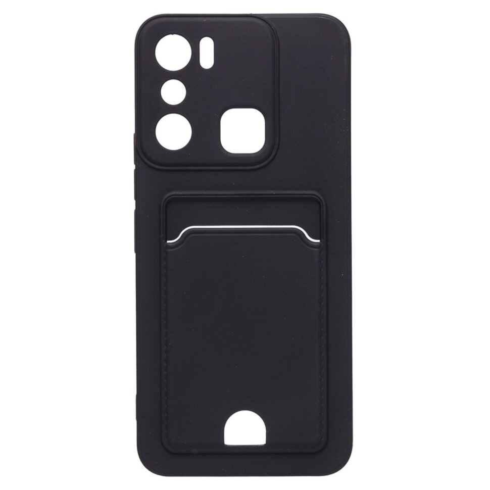 Накладка BUTTON Xiaomi Redmi 13C/Poco C65, с визитницей, черная