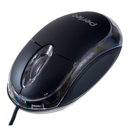 Мышь проводная Perfeo GLOW, USB, 3 кнопки, с подсветкой, черная
