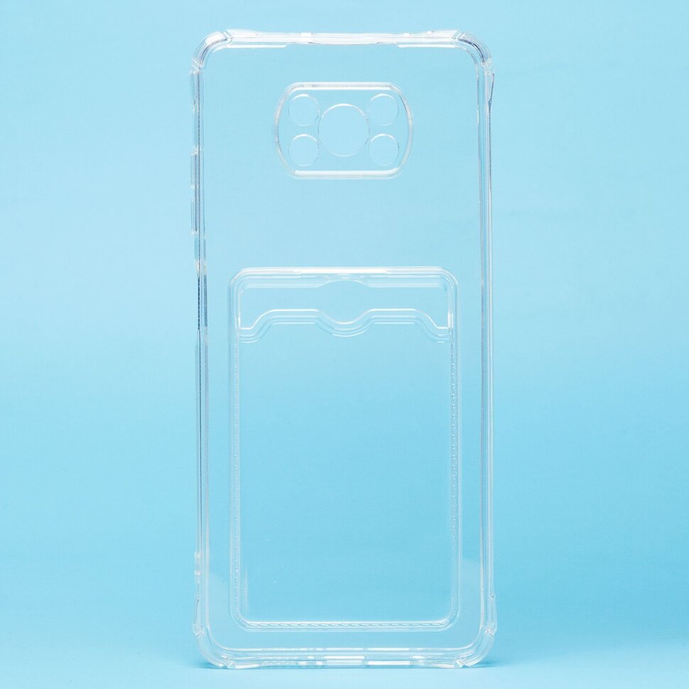 Накладка прозрачная с визитницей Xiaomi Poco X3