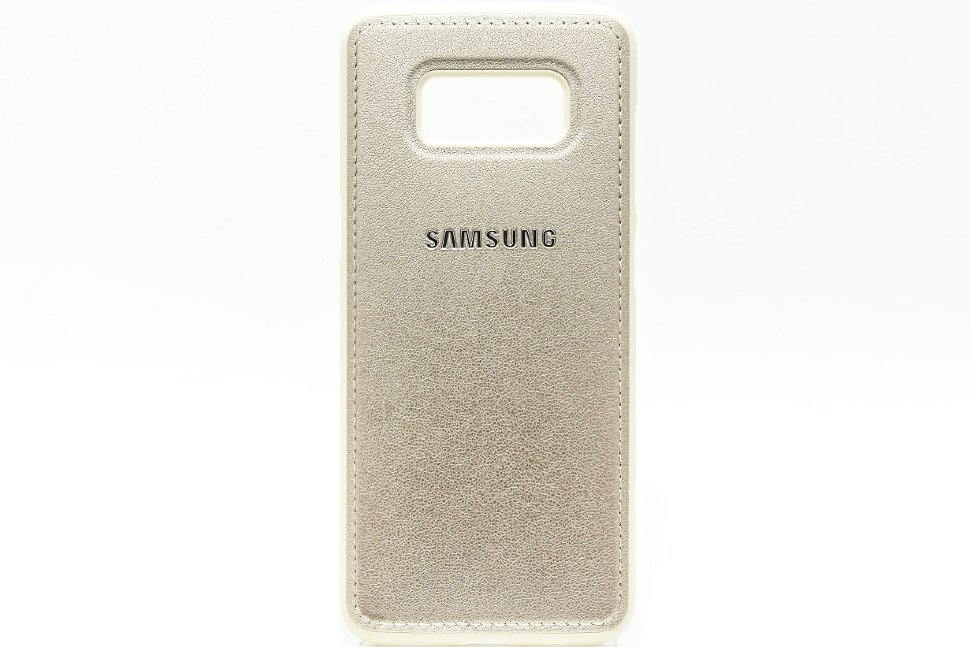 Накладка Кожа ЛЮКС Samsung A730 Galaxy A8 Plus 2018 золото