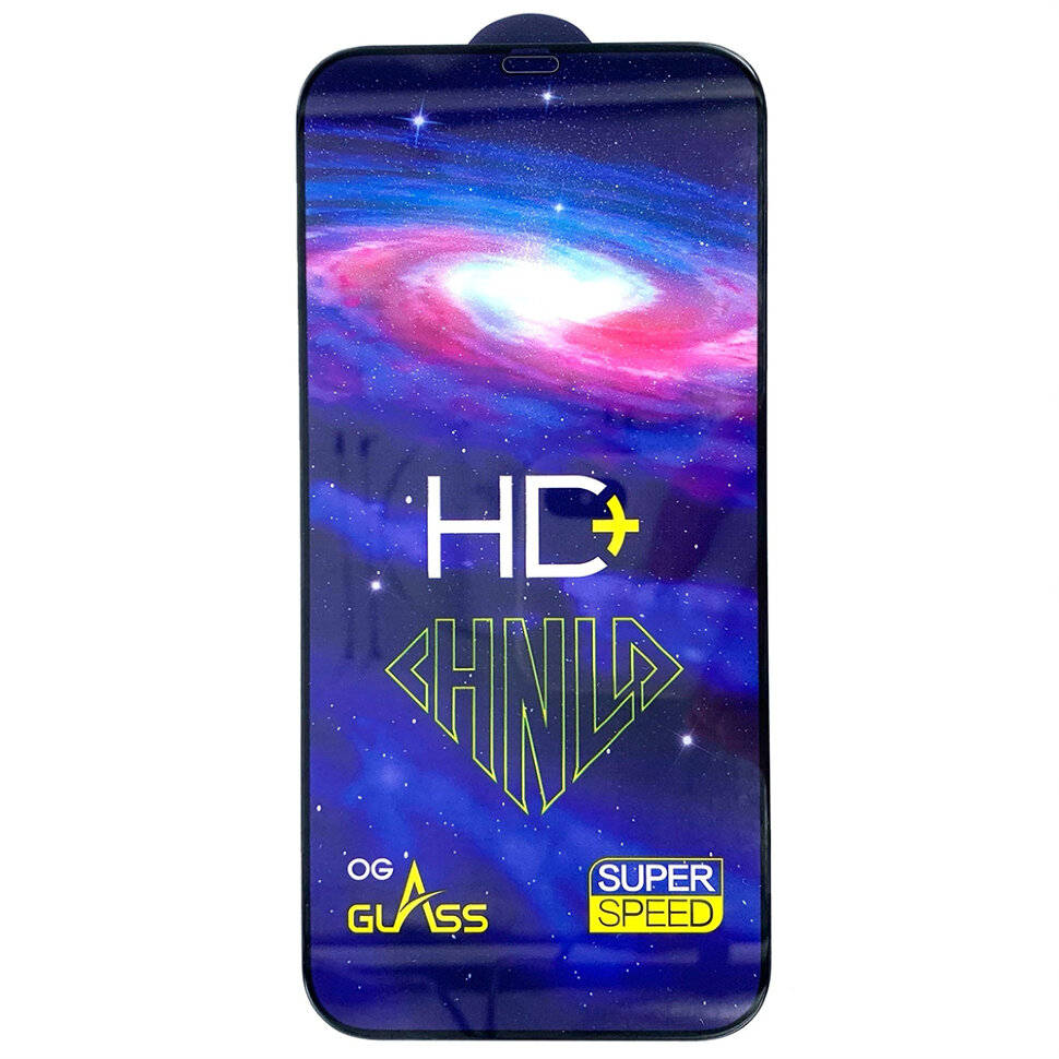 Стекло 2,5D "Full glue" с рамкой для Xiaomi Poco X4 черное, OG (HD+) тех.упаковка