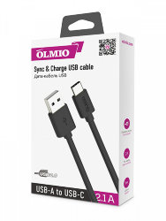 Кабель USB - Type-C Olmio черный 1 метр