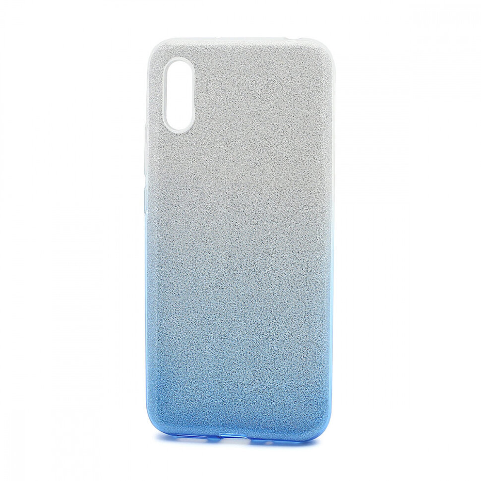 Накладка SC097 БЛЕСТКИ градиент 3в1 Xiaomi Redmi 9A (blue/silver)