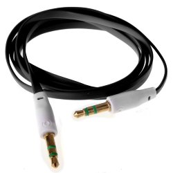 AUX кабель 3,5 * 3.5 плоский черный