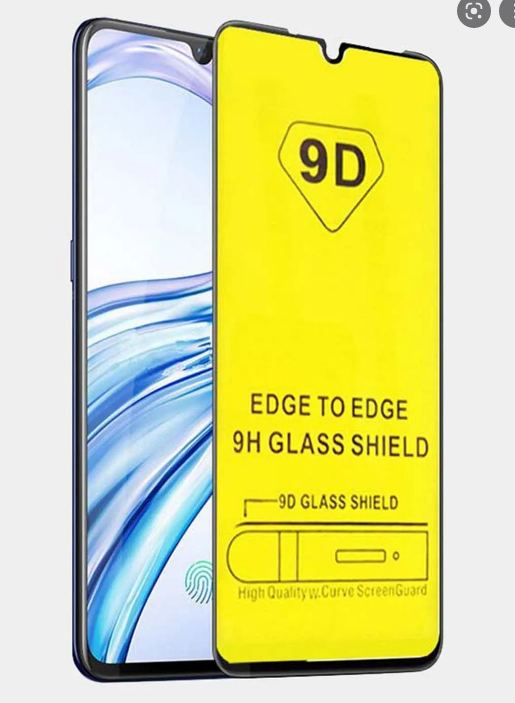 Стекло 9D "Full glue" для Tecno Spark GO 2021, тех.упаковка (желтая подложка)