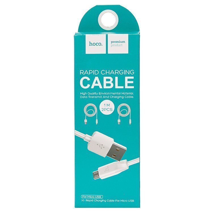 Кабель USB - MicroUSB HOCO X1 Rapid 2pcs 1M белый