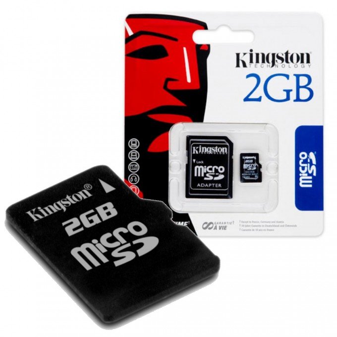 Kingston microSD 2GB (Class 4) с адаптером (не оригинал, гарантия 3 месяца)