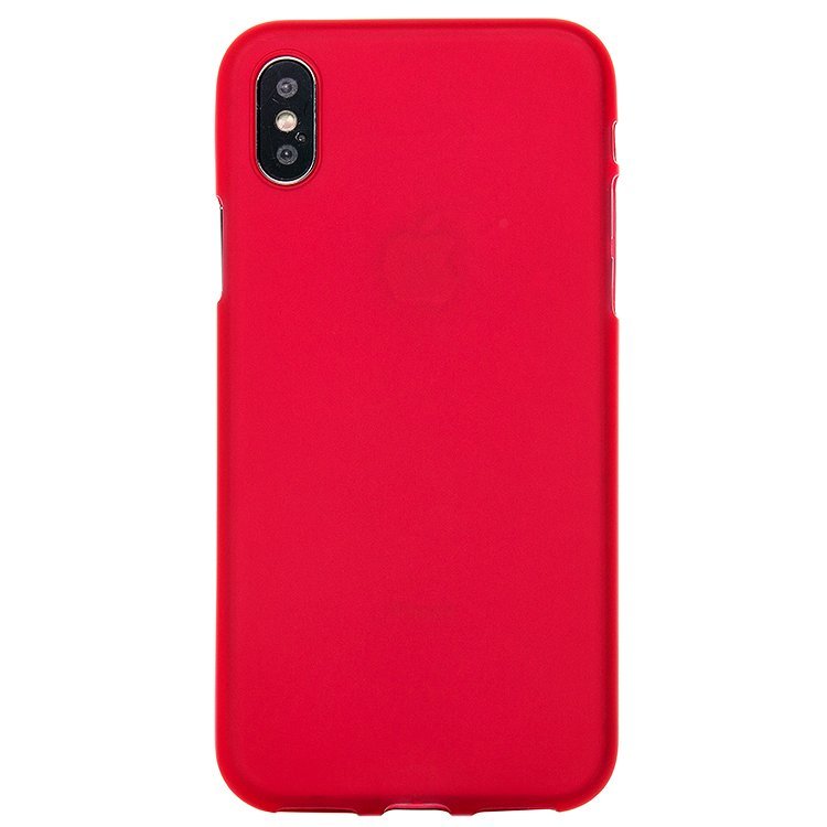 Накладка с глянцевым ободком МАТОВАЯ IPhone X/XS красная