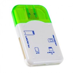 Card reader Perfeo SD/MMC+MicroSD+MS+M2 (PF-VI-R010) зеленый