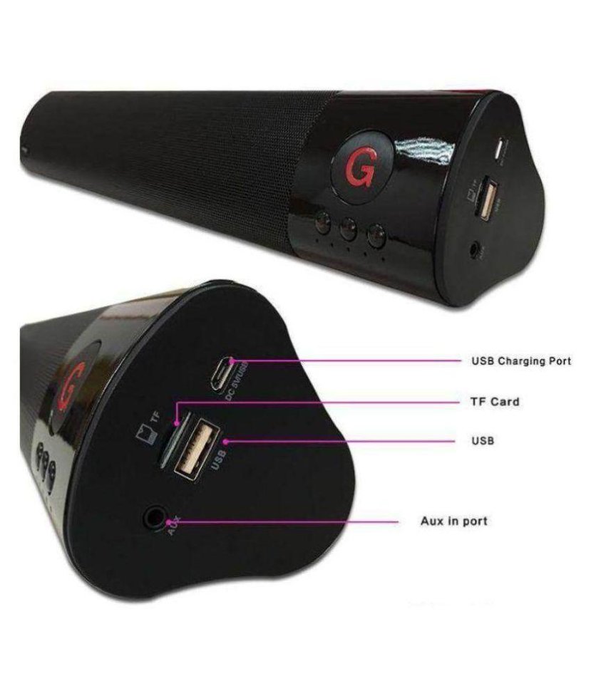 Колонка Bluetooth WM-1300 (TF+USB+FM) черная
