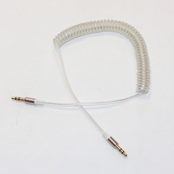 AUX кабель 3,5 * 3.5 ПРУЖИНА белый