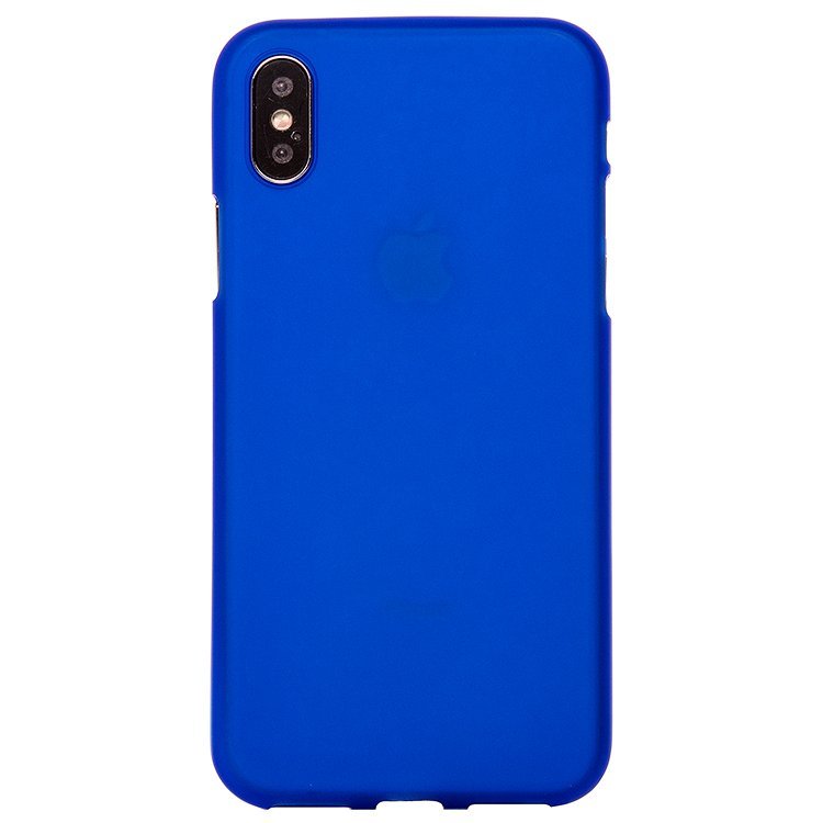 Накладка с глянцевым ободком МАТОВАЯ IPhone X/XS синяя